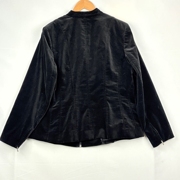 Jones NY Signature Velvet Stretch Zip Jacket 1X Formal Office Holiday Regal - Picture 5 of 16